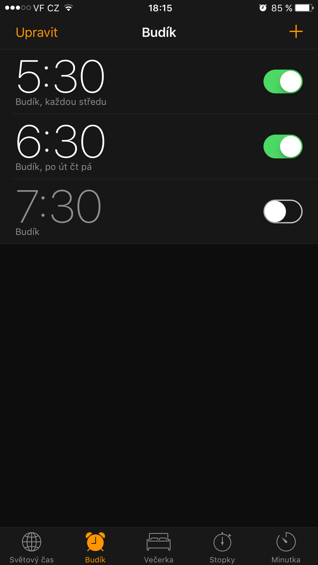 alarm clock settings
