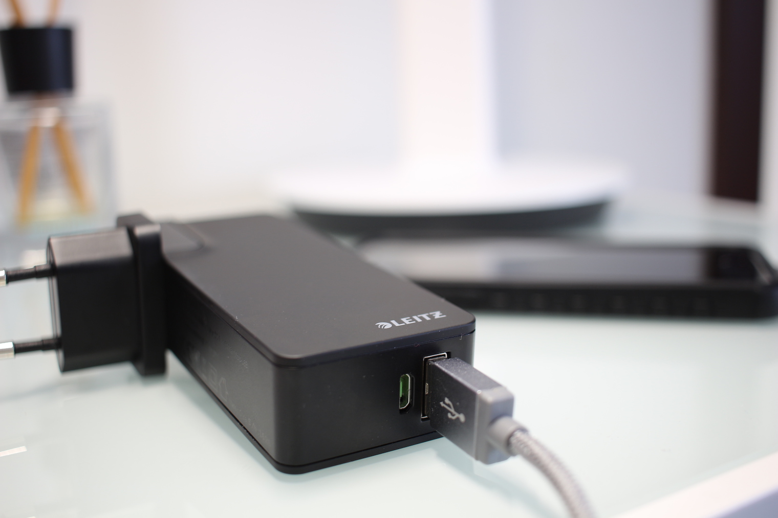 black power bank usb cable