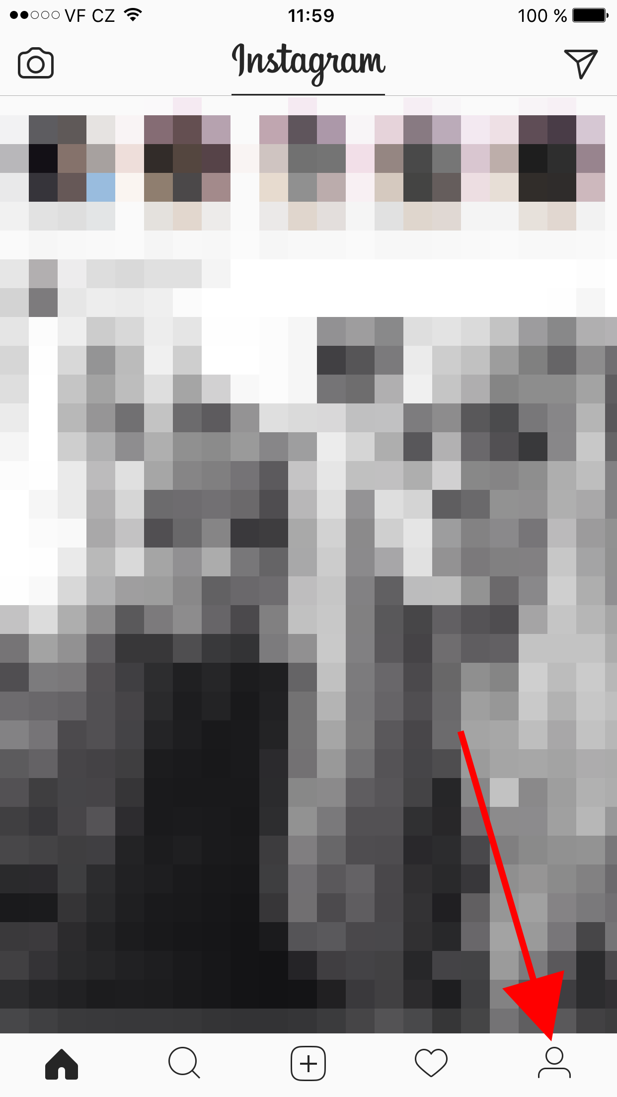 instagram home screen