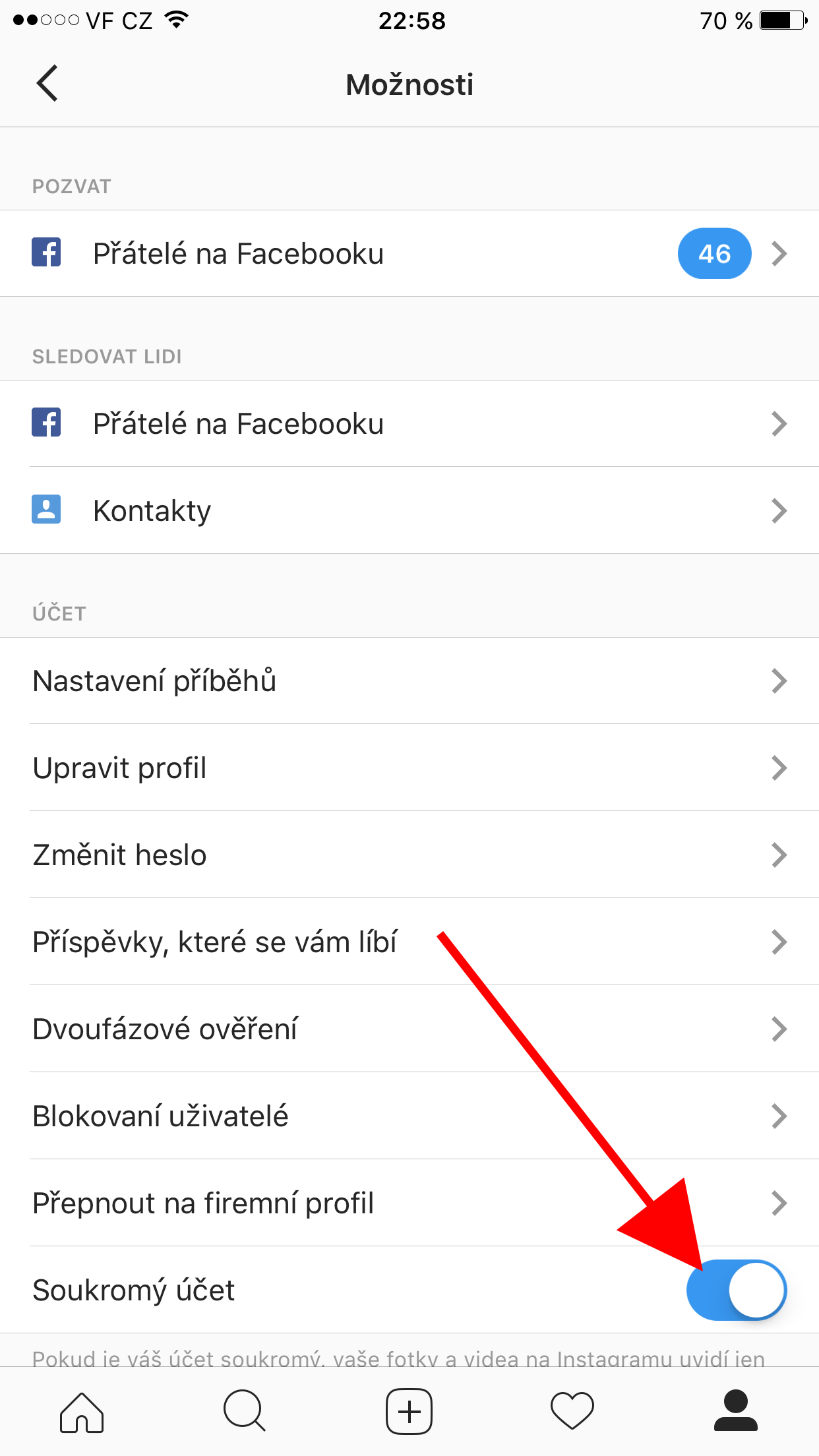 instagram privacy settings