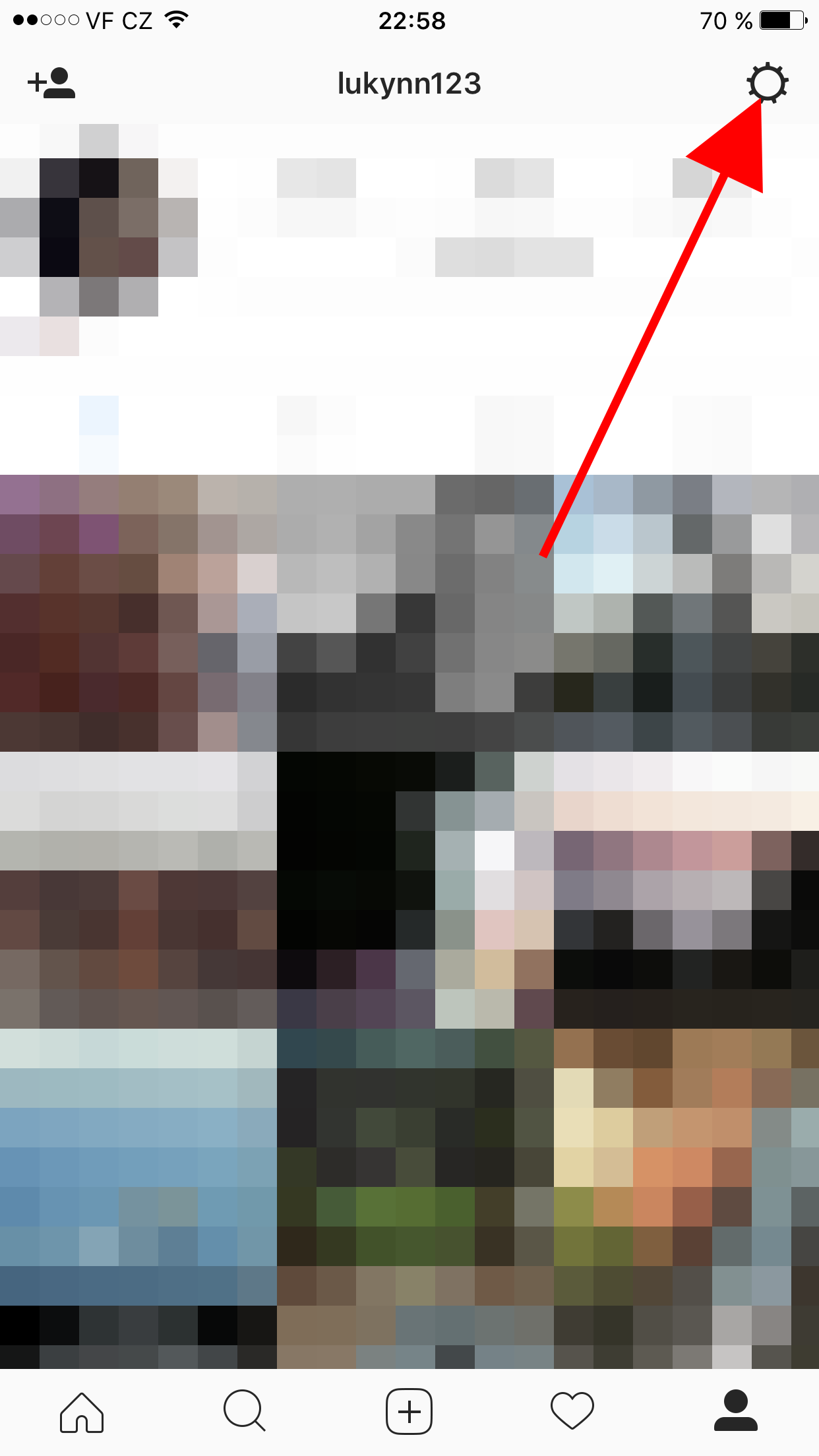 instagram settings icon
