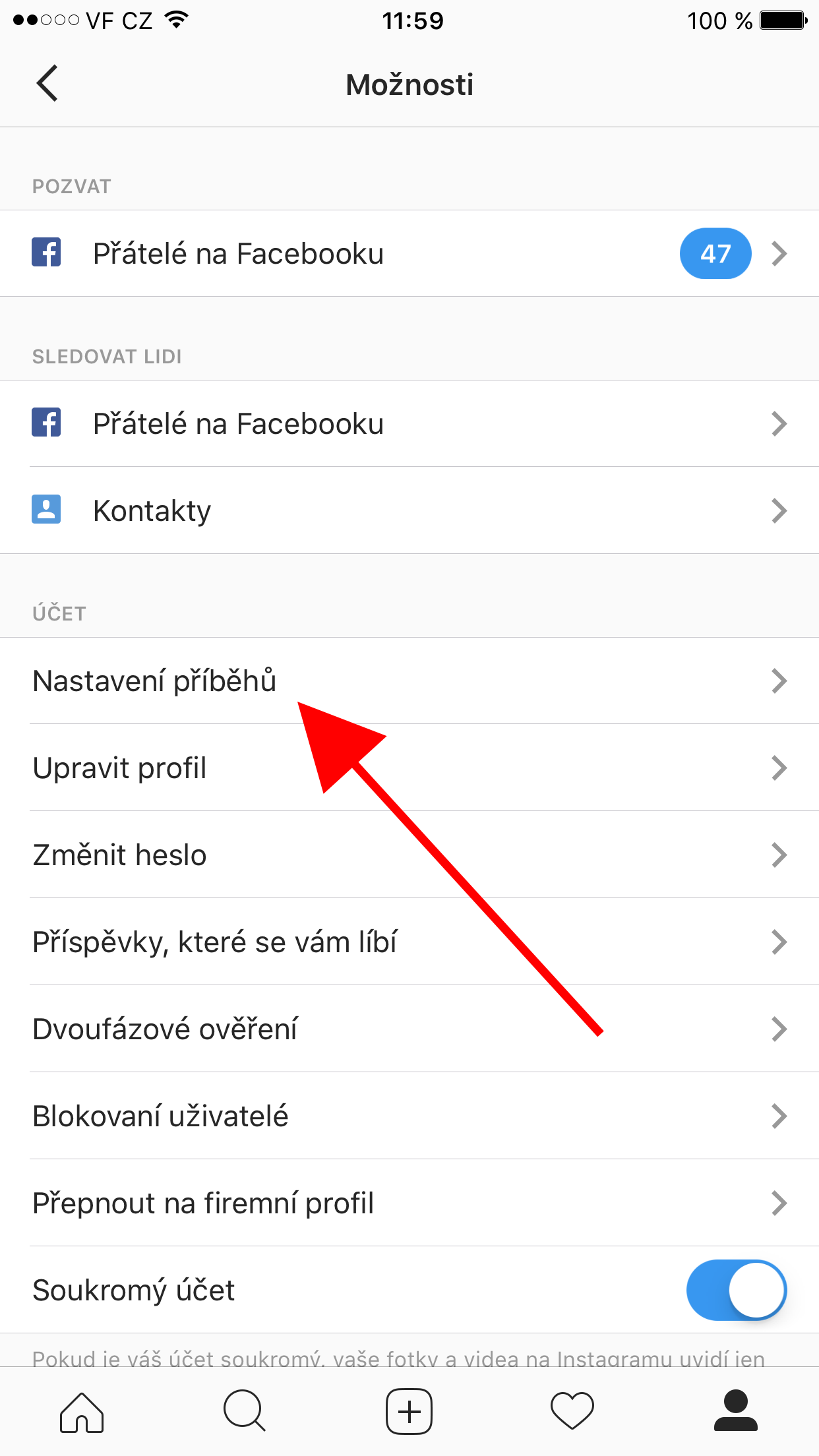 instagram story settings