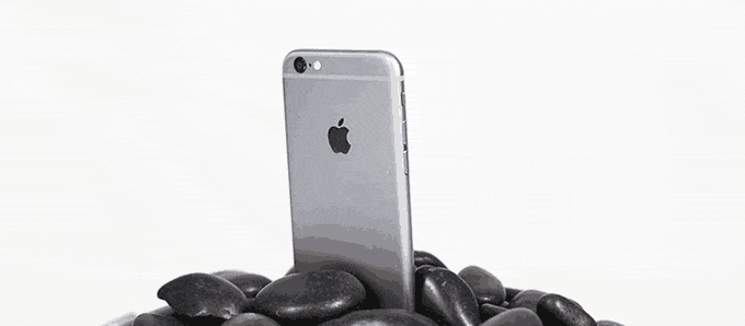 iphone on stones