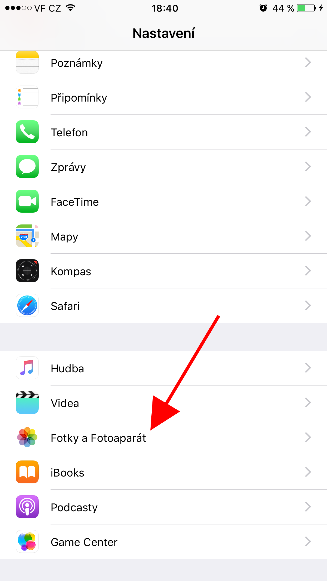 iphone settings photos camera