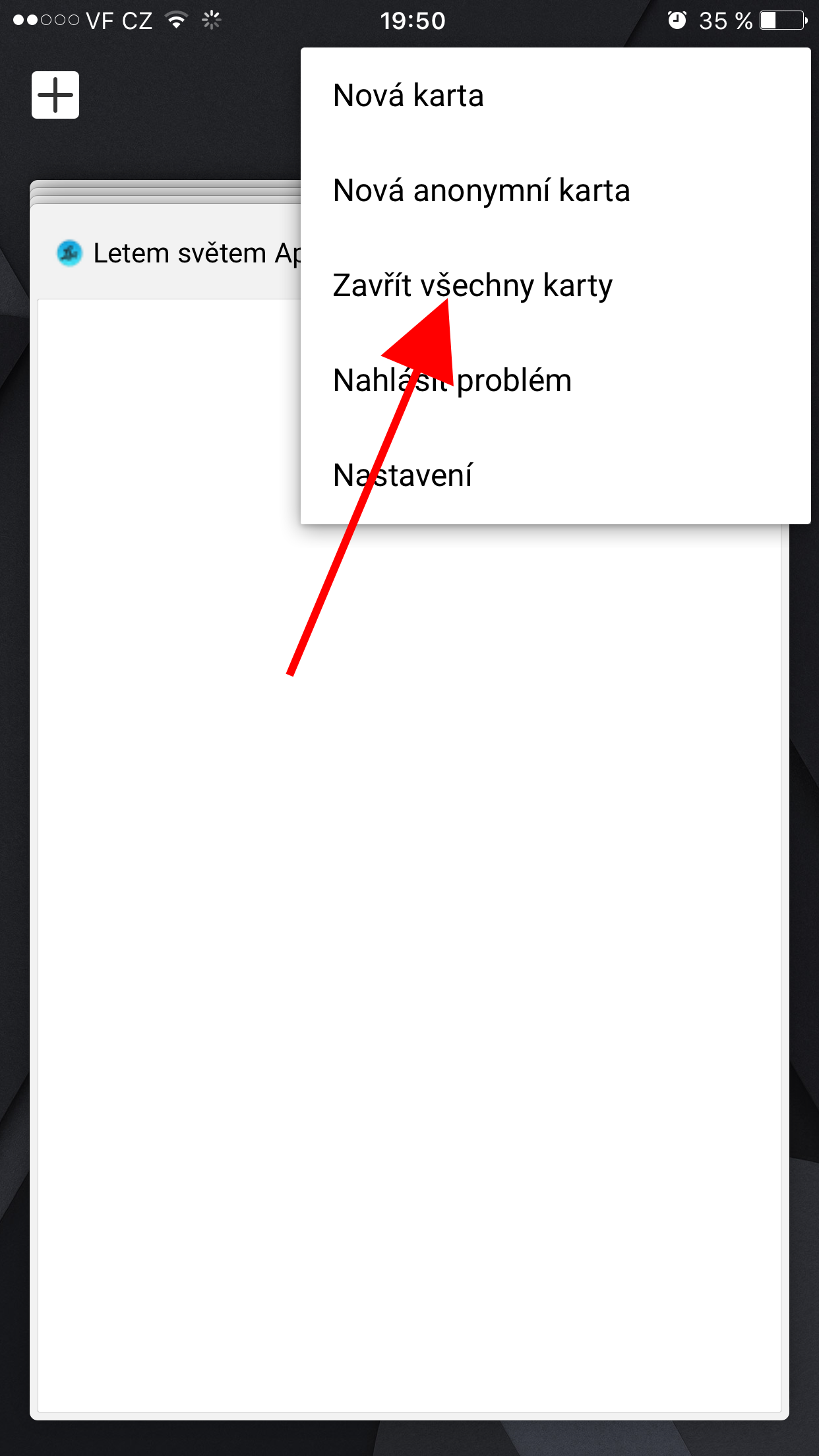 new incognito tab option