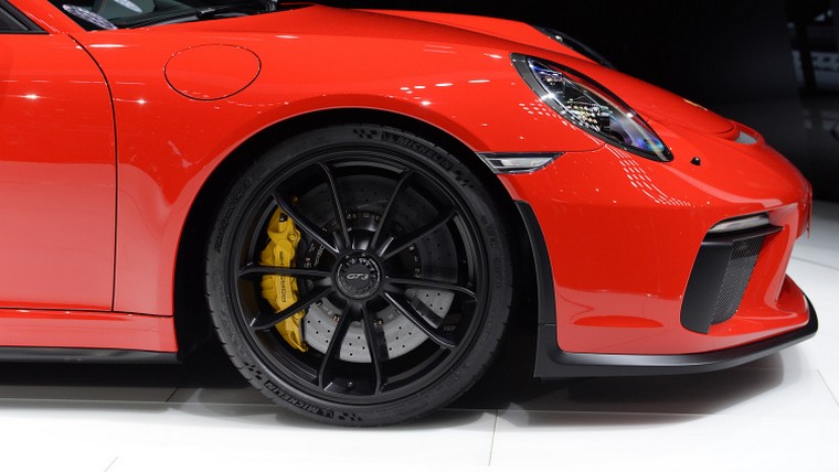 red sports car wheel