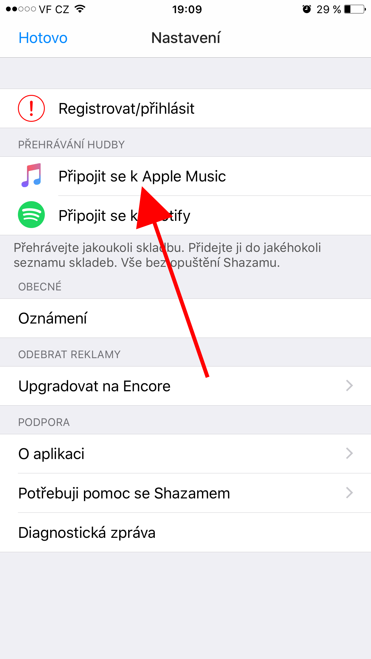 shazam connect apple music