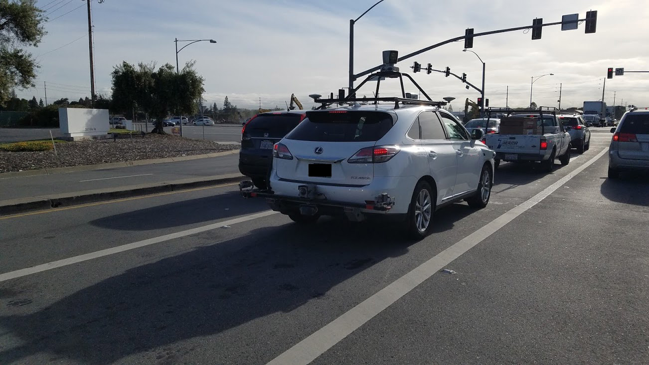 autonomous car on road