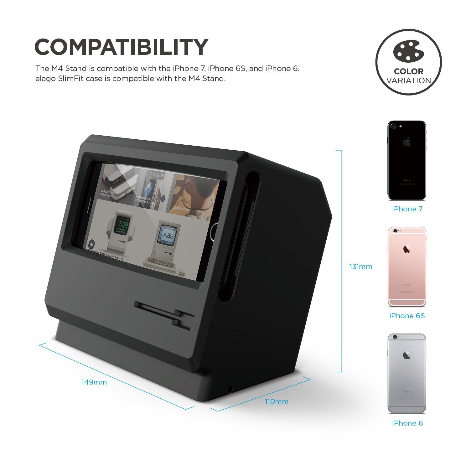 black iphone stand compatibility