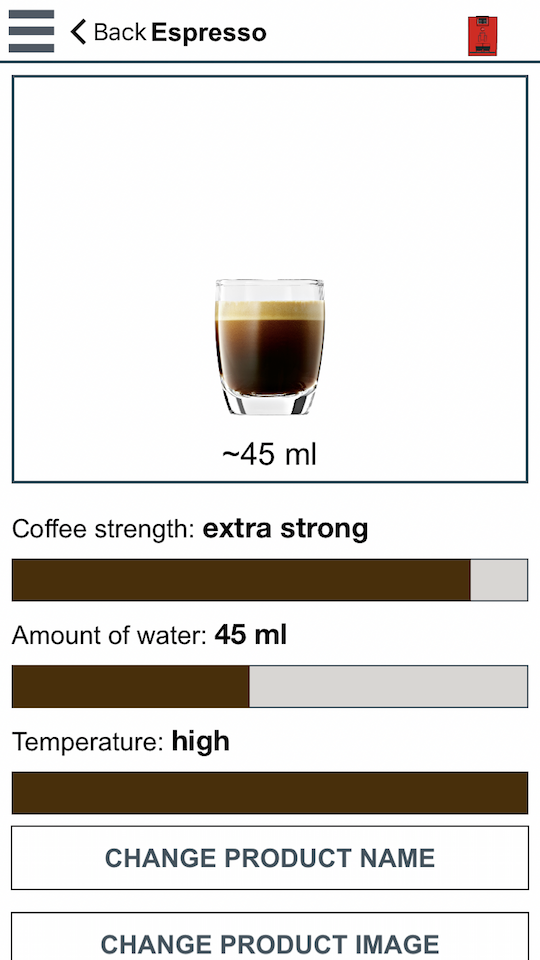 espresso coffee settings