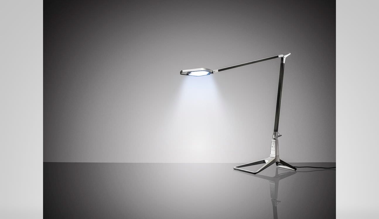 modern desk lamp illuminated