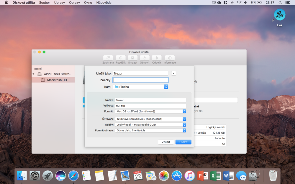 obraz disku nastavení