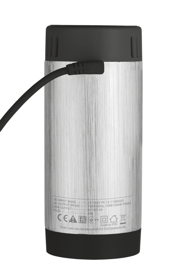 portable car charger back view