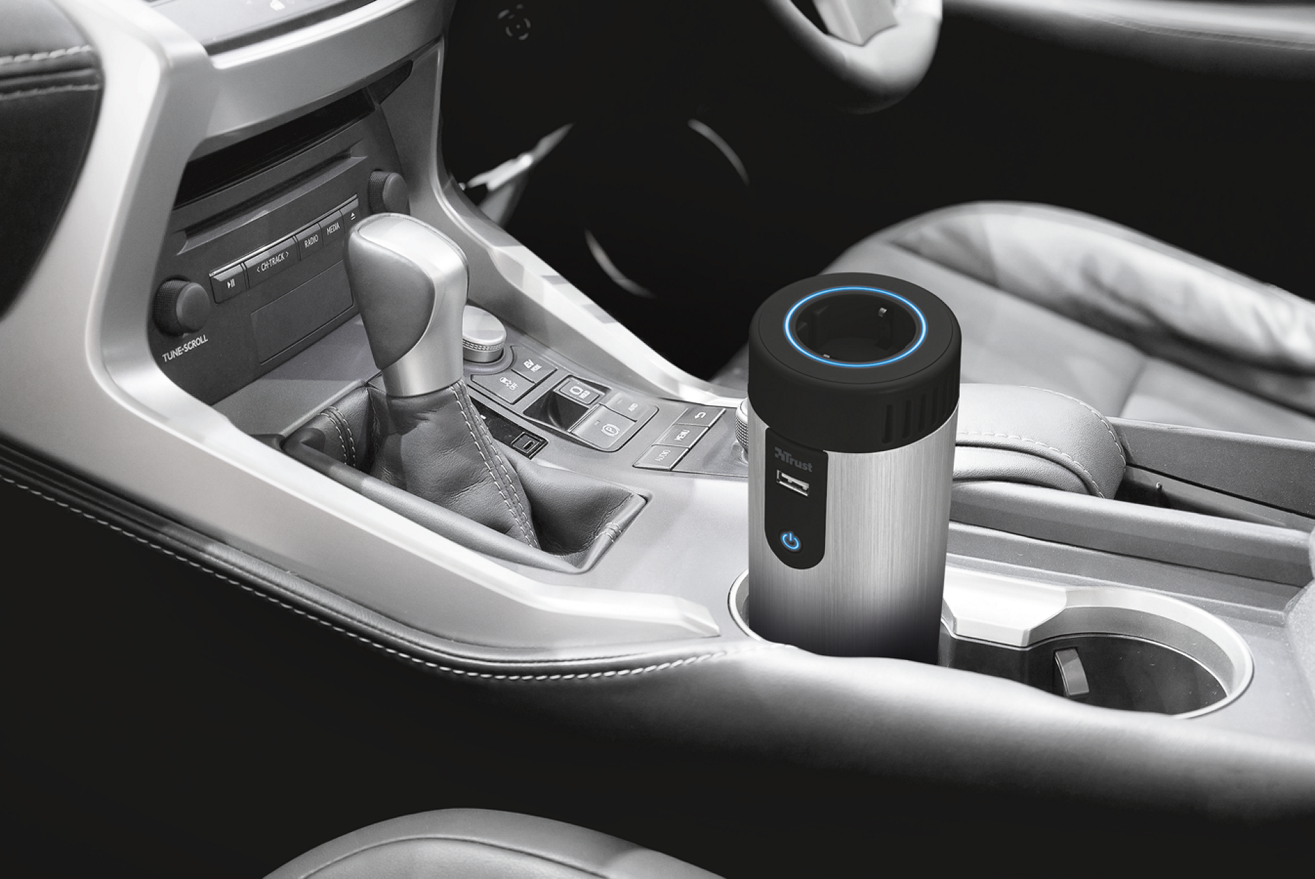 portable car charger in car