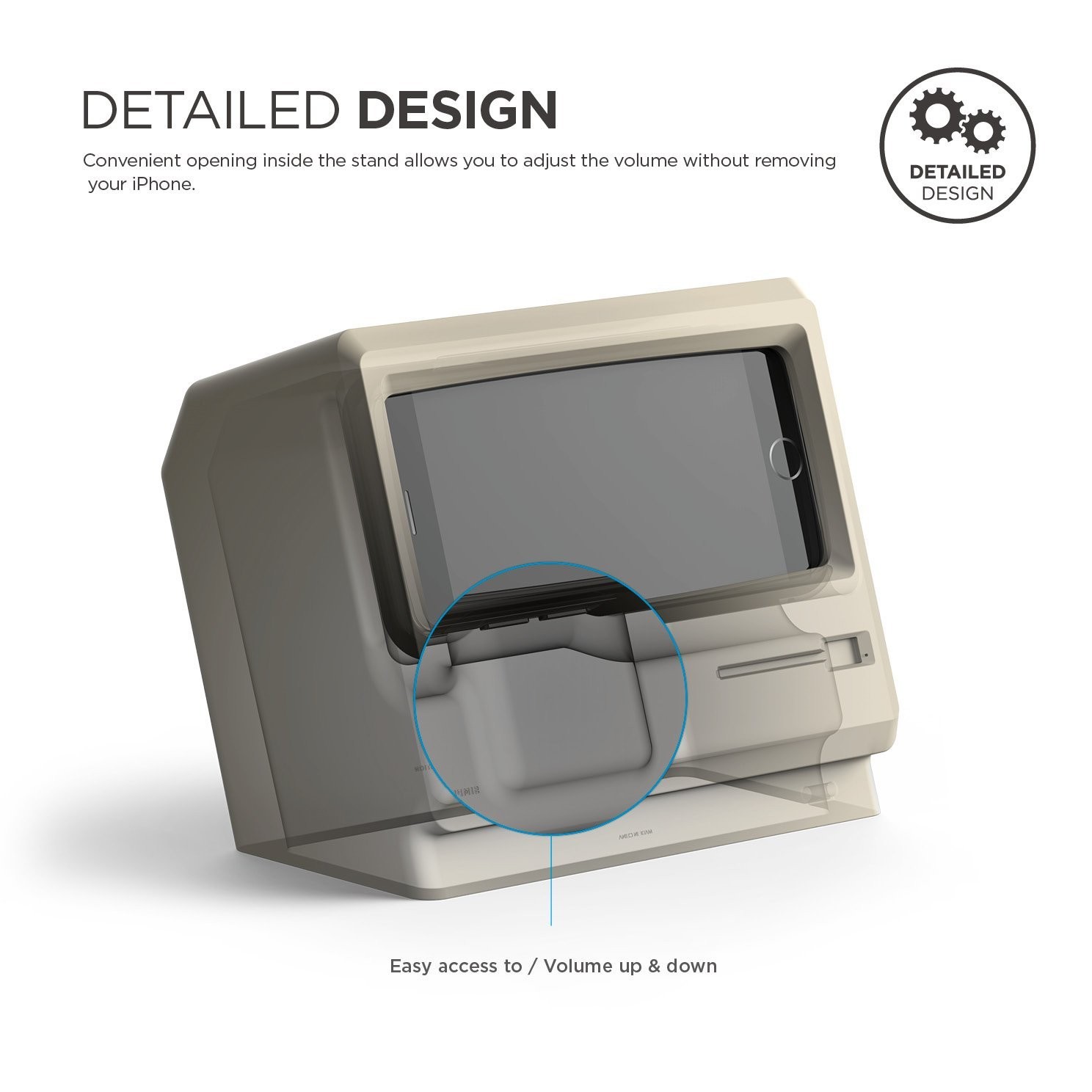 retro computer phone stand design
