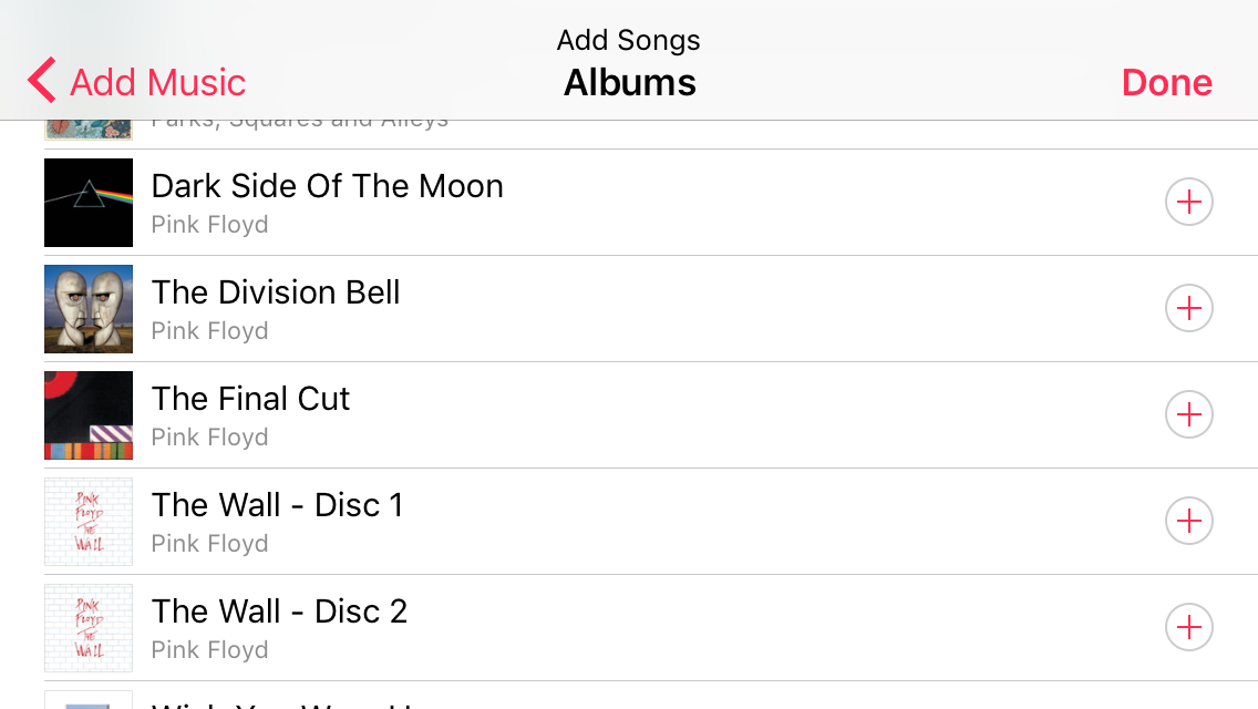 add songs album list