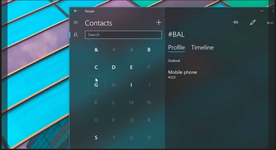 contacts app interface