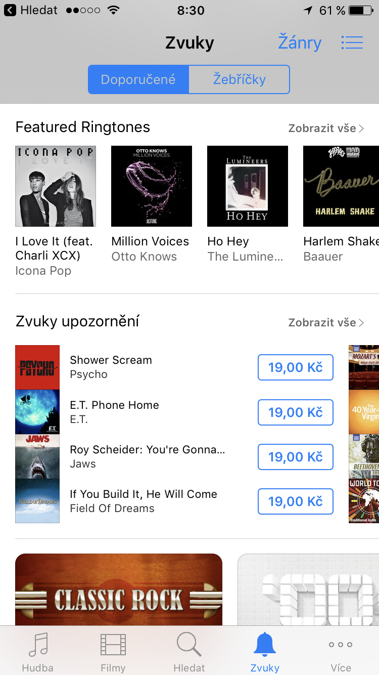 itunes ringtone selection