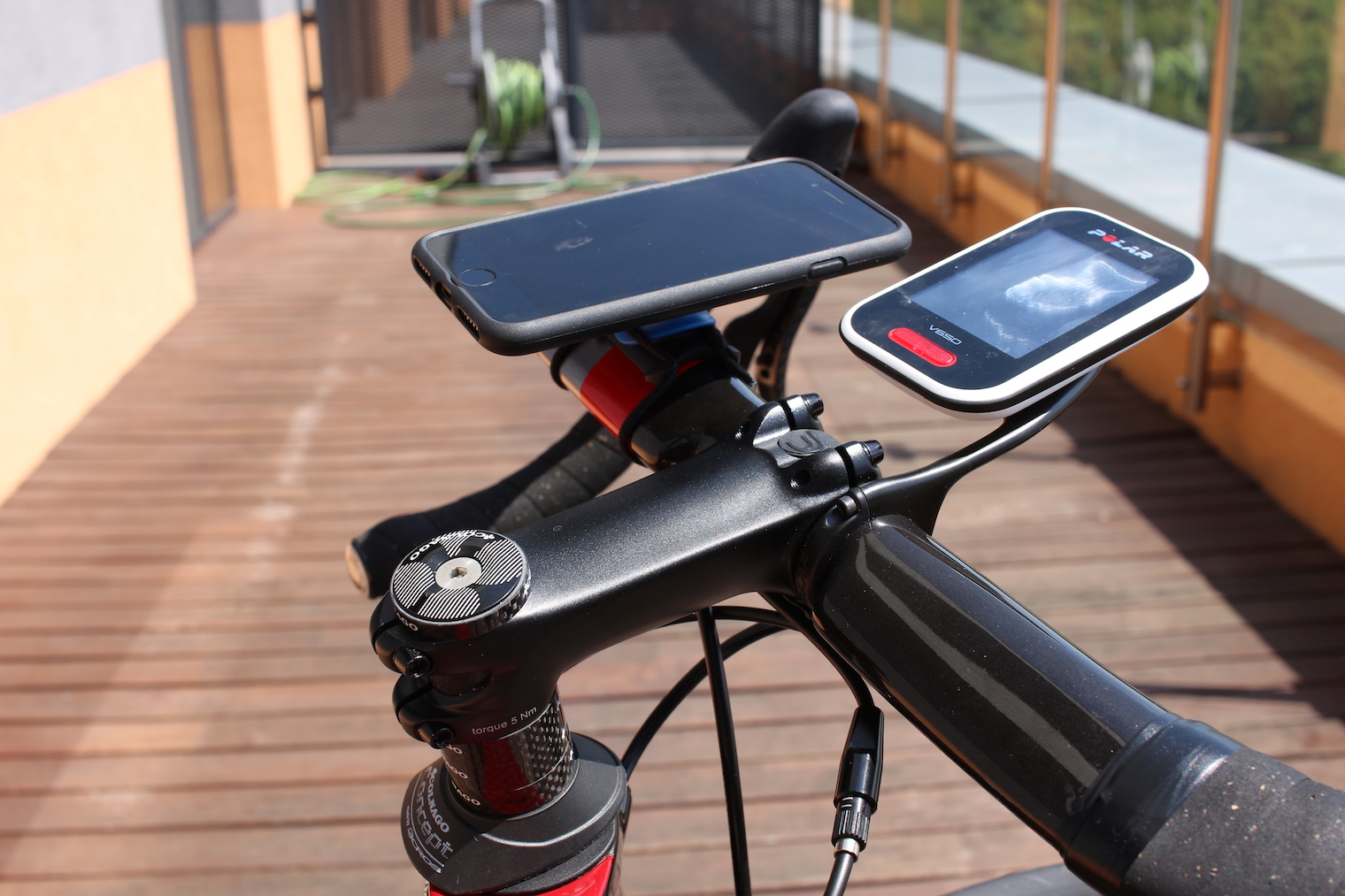 smartphone and gps on bike