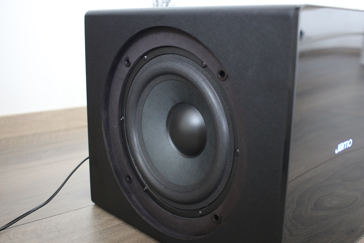 black subwoofer front view