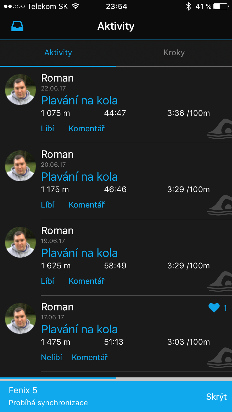 fitness tracker swimming activity