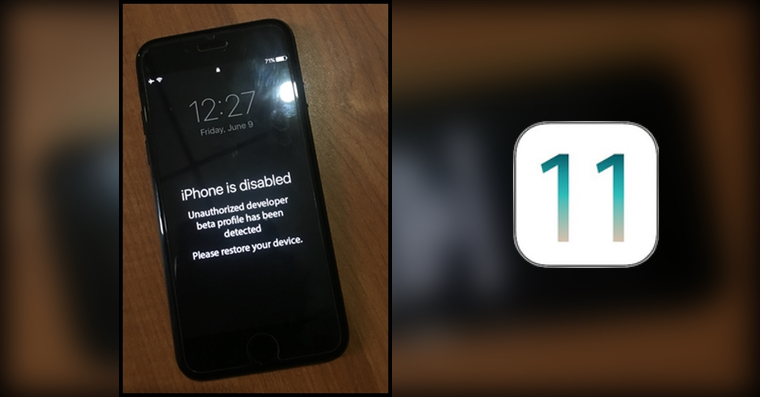 iPhone is disabled unathorized developer beta iOS 11 FB iPhone is disabled unathorized developer beta iOS 11 FB