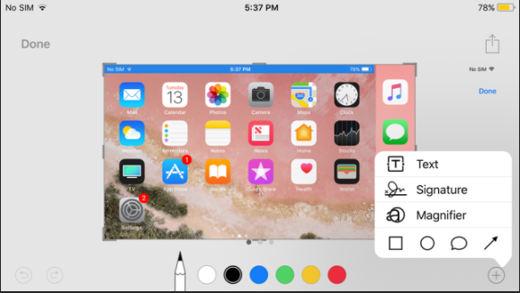 ios screenshot editing options