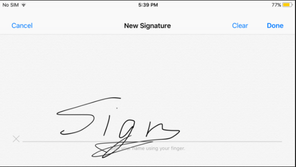 ios signature creation