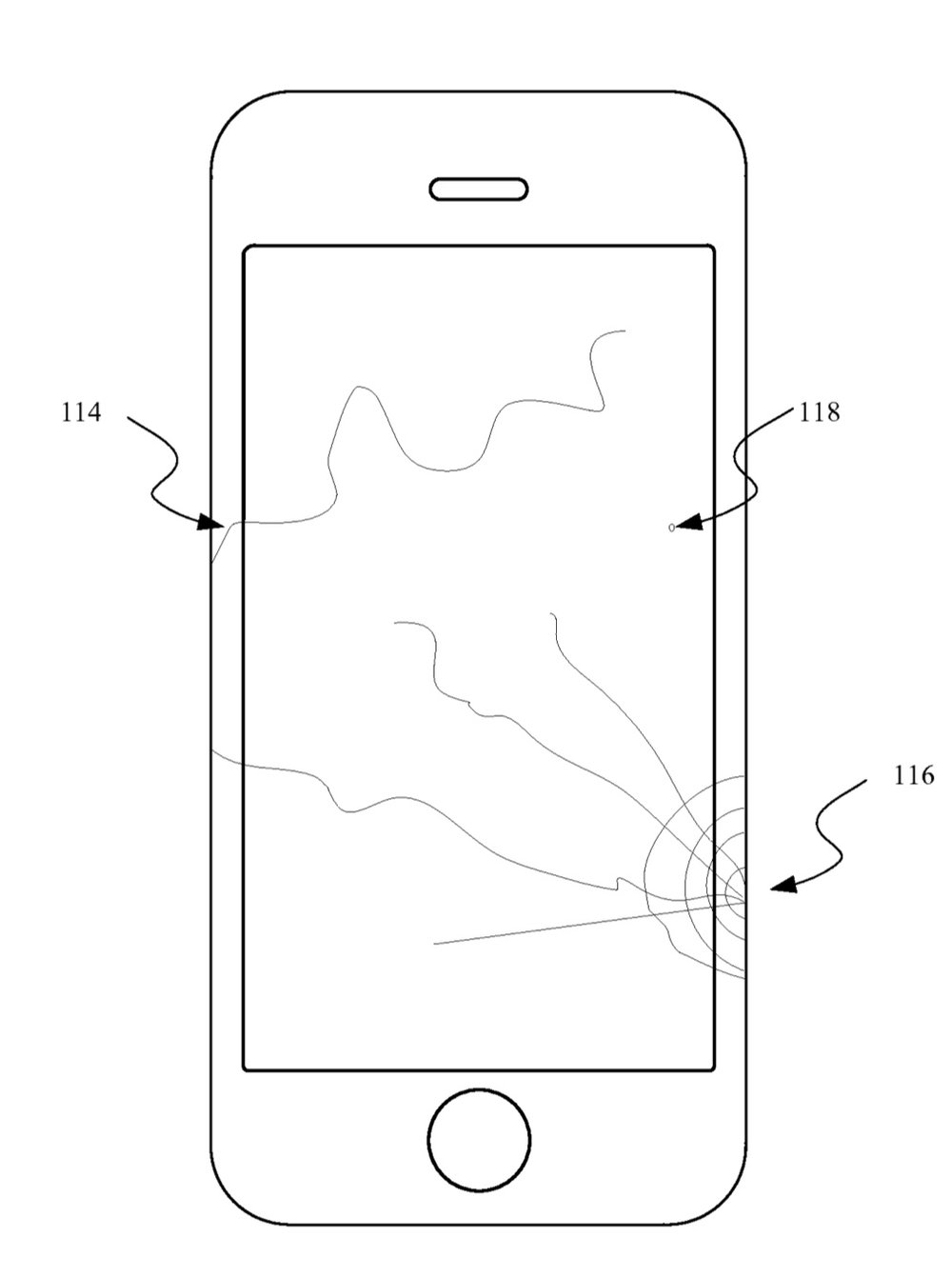 cracked phone screen drawing