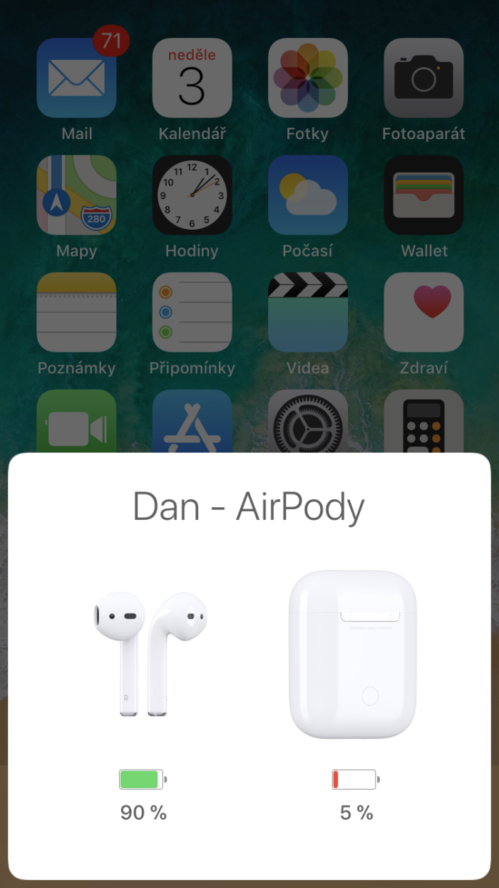 Kontrola baterie AirPods 1