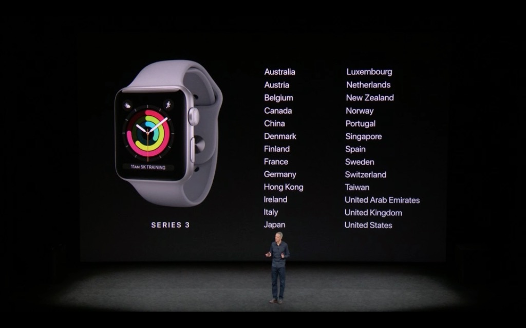 apple watch series 3 countries