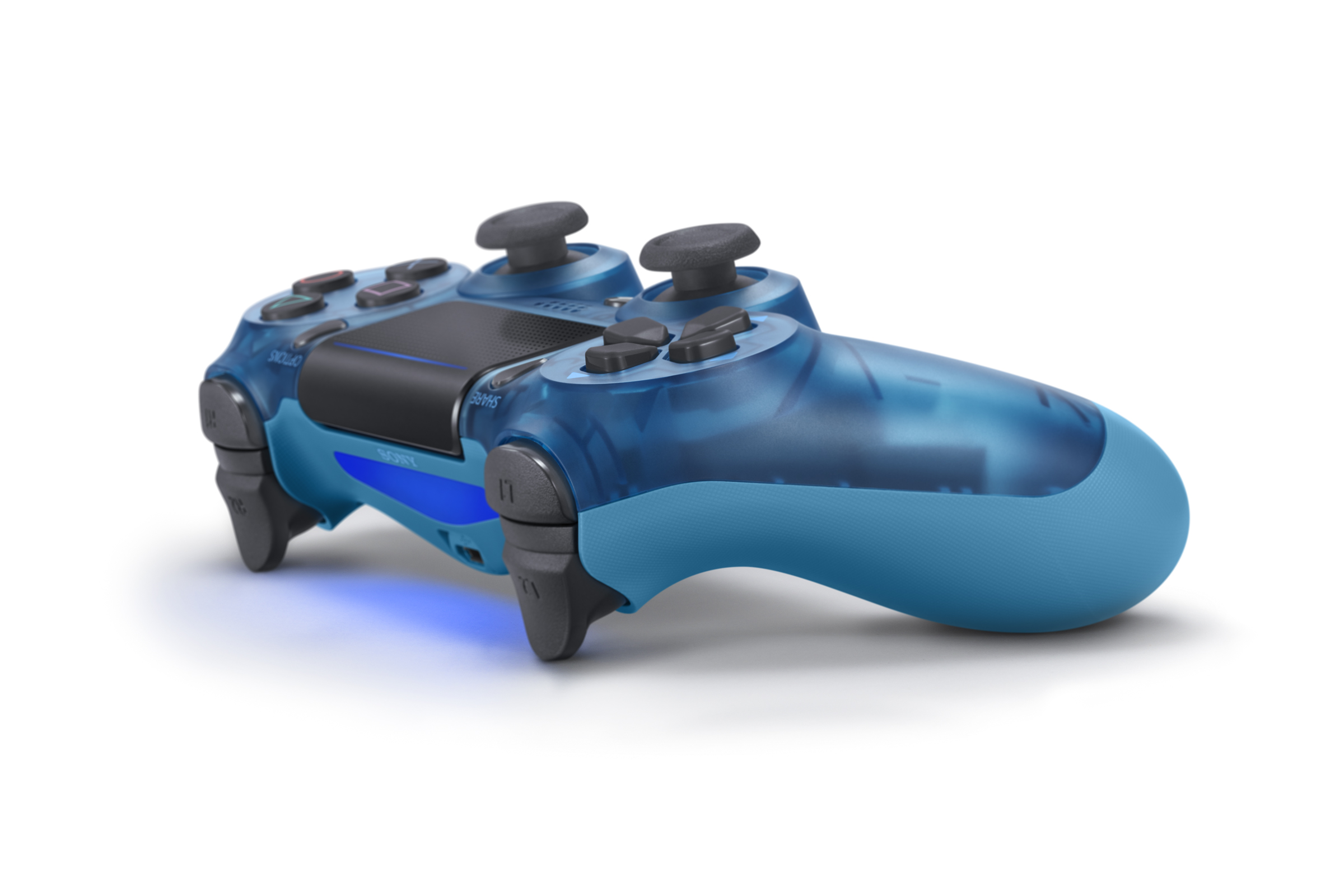 blue gaming controller side view
