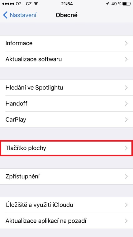 general settings home button