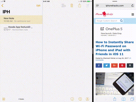 iOS-11-Split-View-Changing-App-Posititons