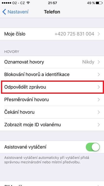 iphone phone settings options