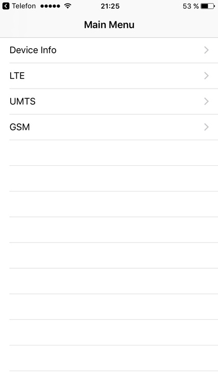 main menu device info