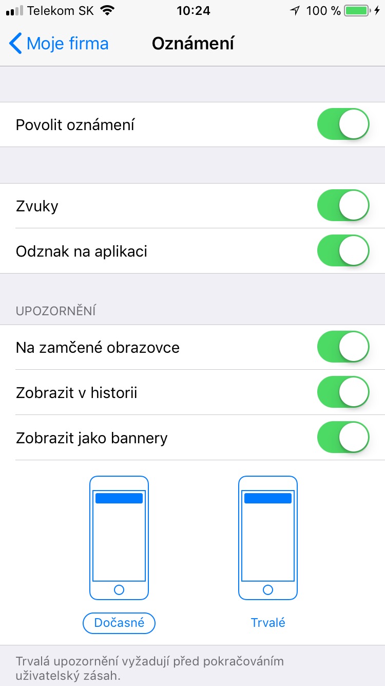 notification settings screen
