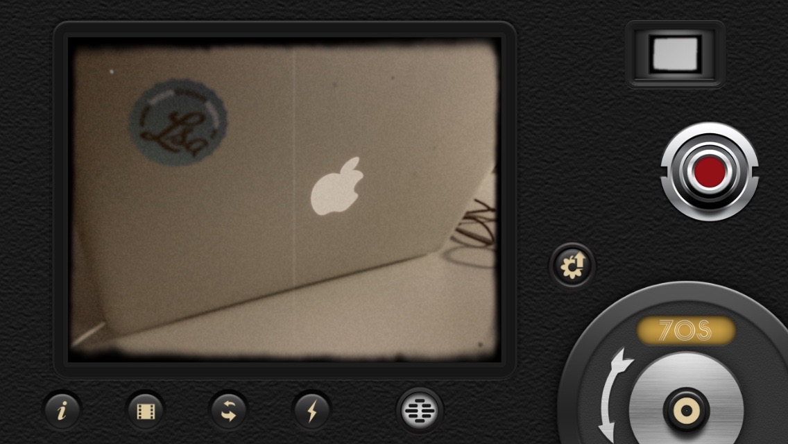 old school camera interface with laptop