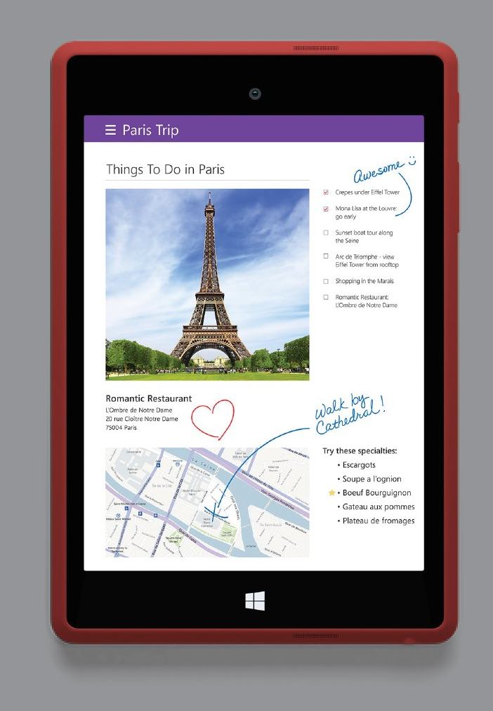 paris trip planner tablet