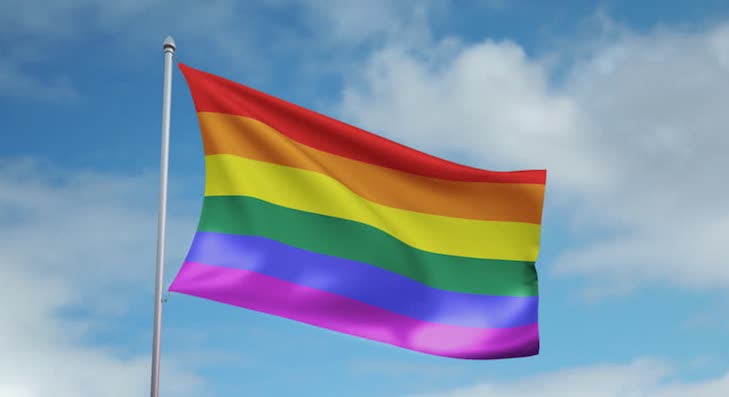 rainbow flag waving