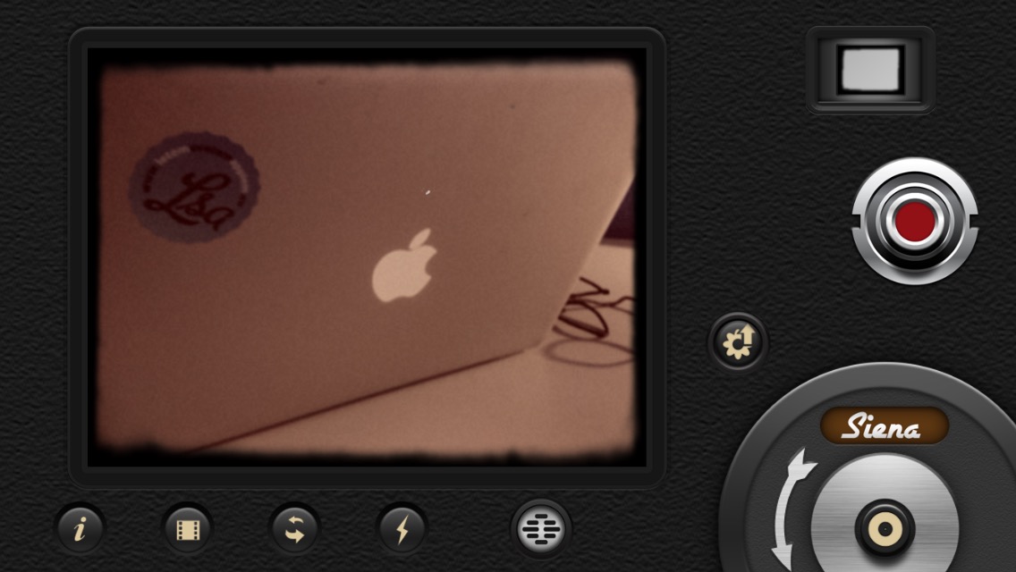 retro camera interface with laptop