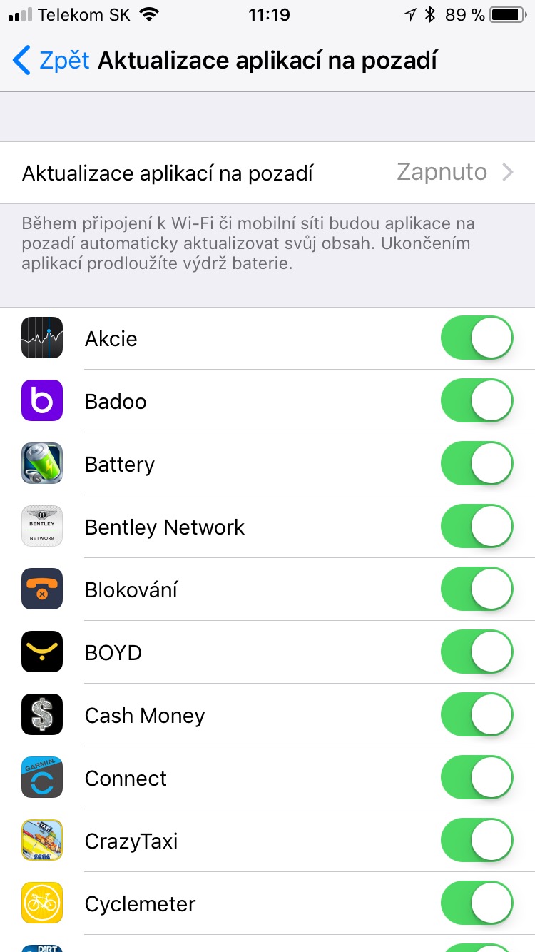 settings app list