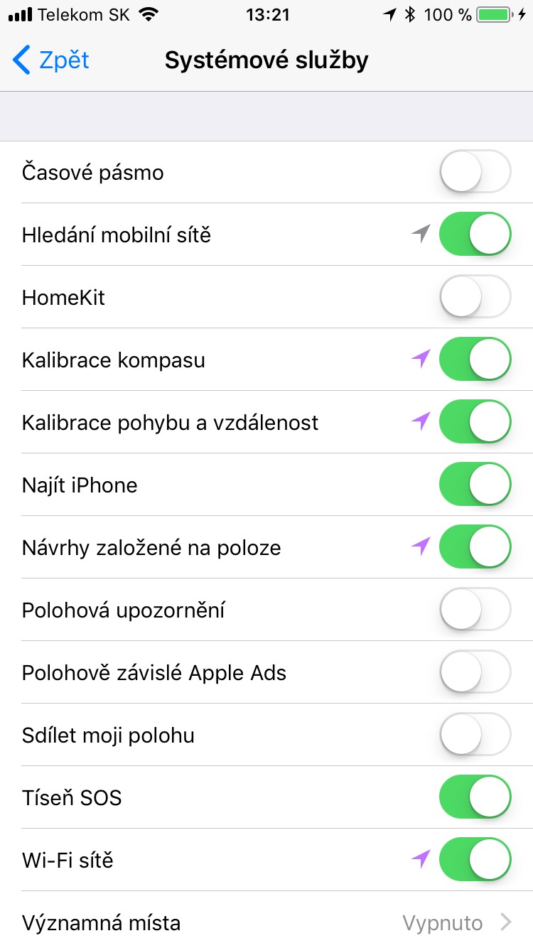 system services settings