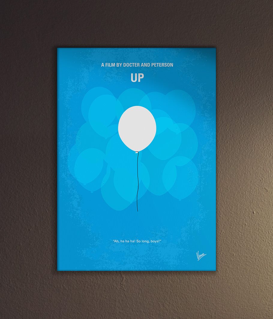up blue balloon poster