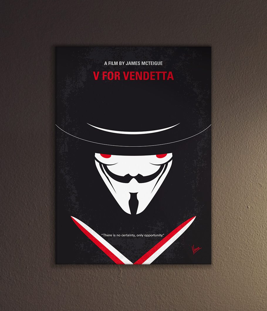 v for vendetta mask poster