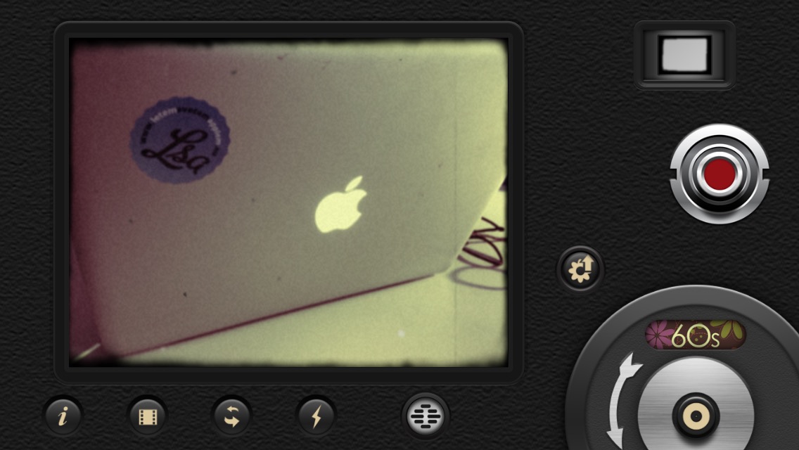 vintage camera interface with laptop