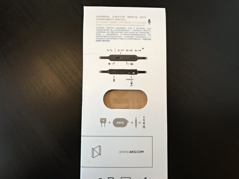 akg earbuds box back