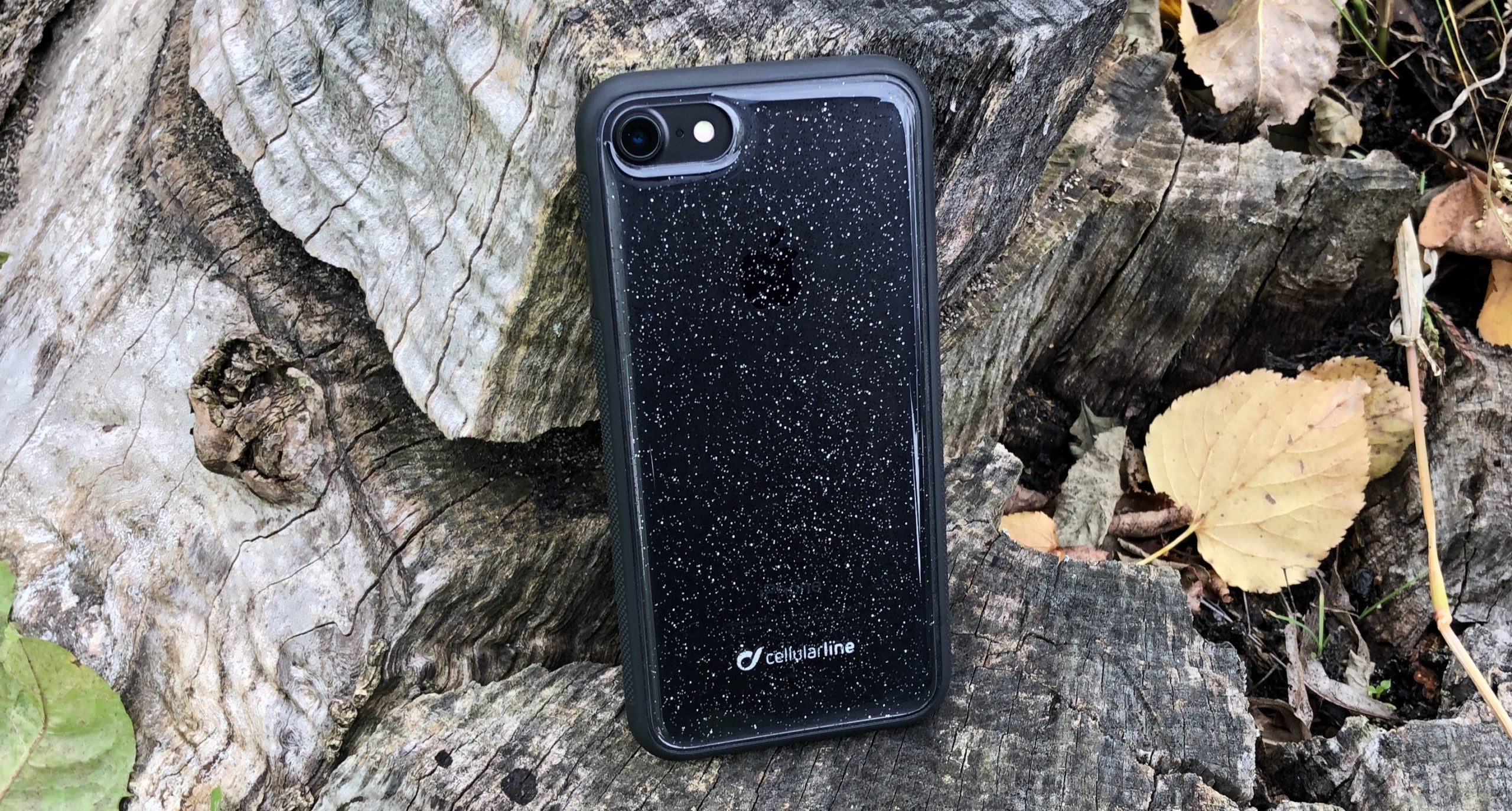black phone case on wood
