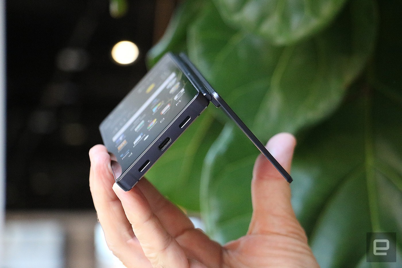 dual screen smartphone side view