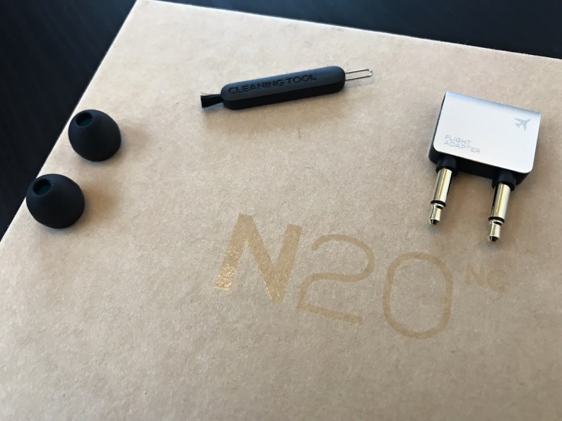 earbud accessories on box